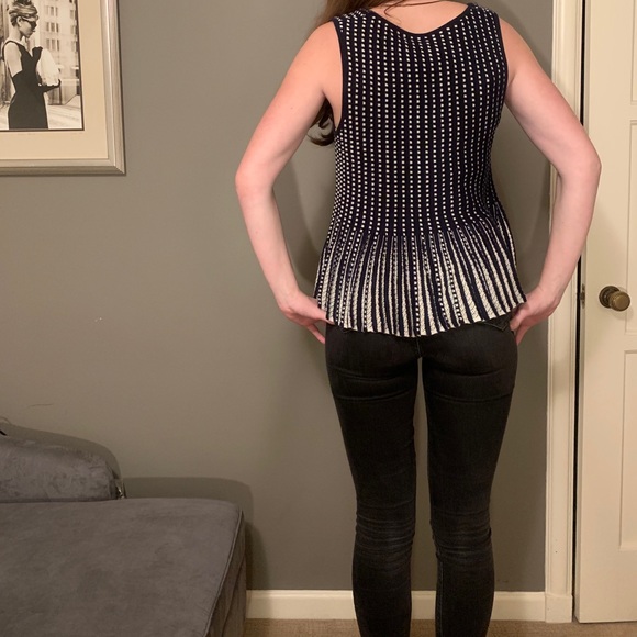 Anthropology Moth Navy and white Knitted Tank ✨ - Picture 5 of 5